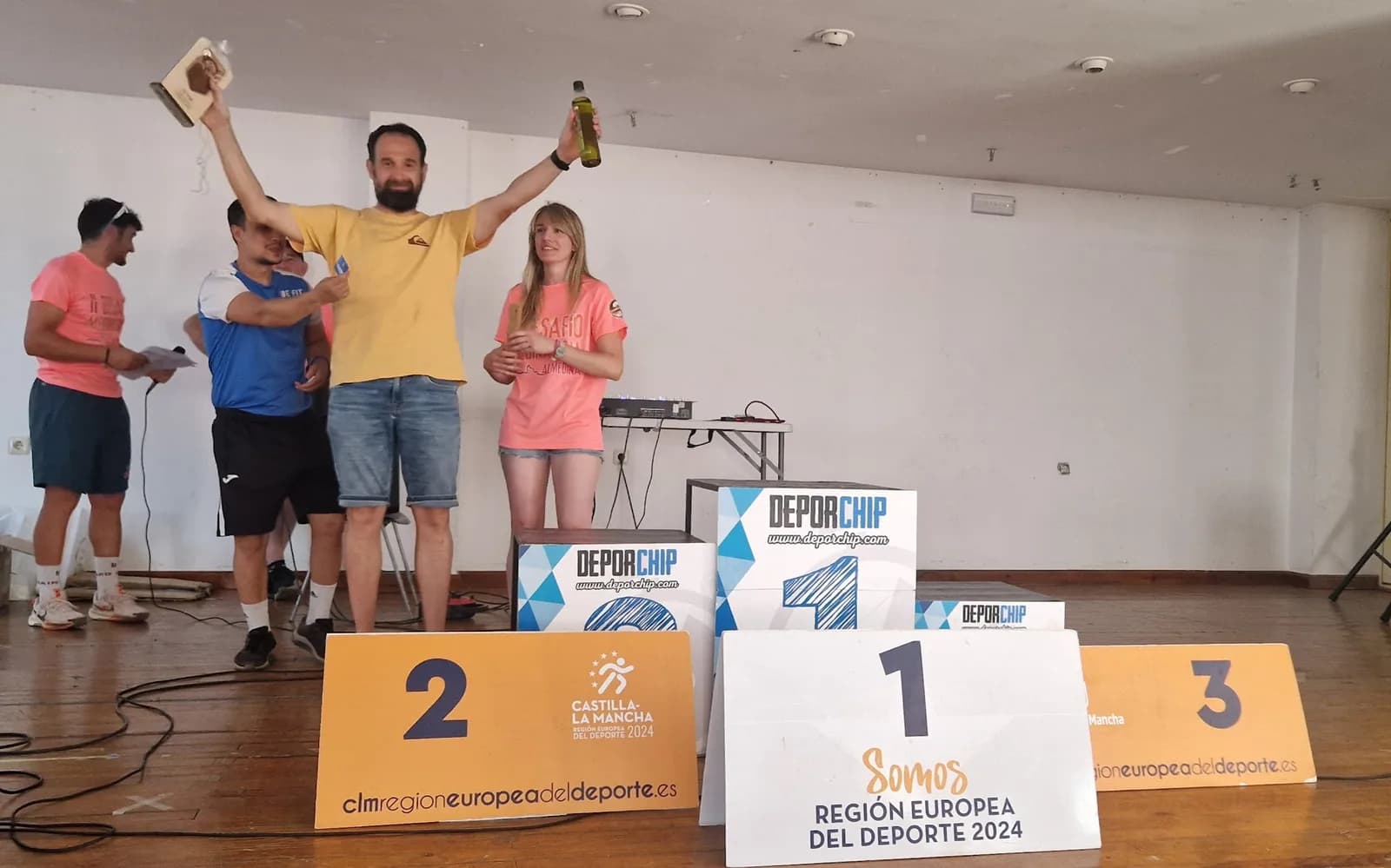 Celebración en el podio